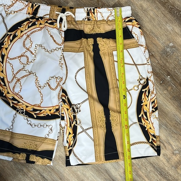 Shein Men's Manfinity Chain Print Shirt & Short Set Size XXL Resortwear Vacation - Picture 12 of 16